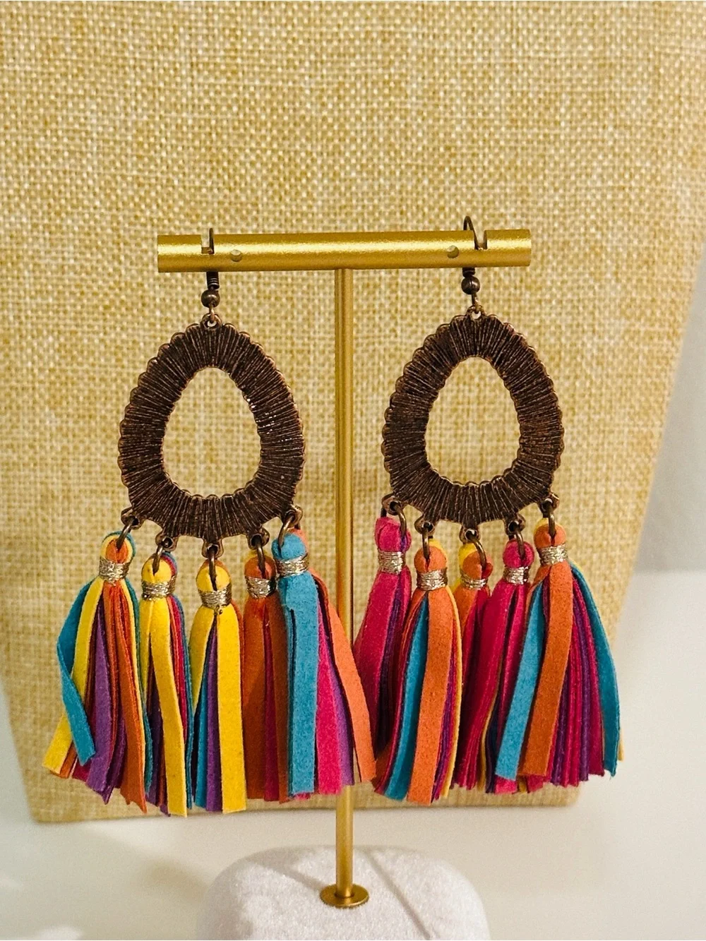Boho Multicolor Tassel Drop Earrings